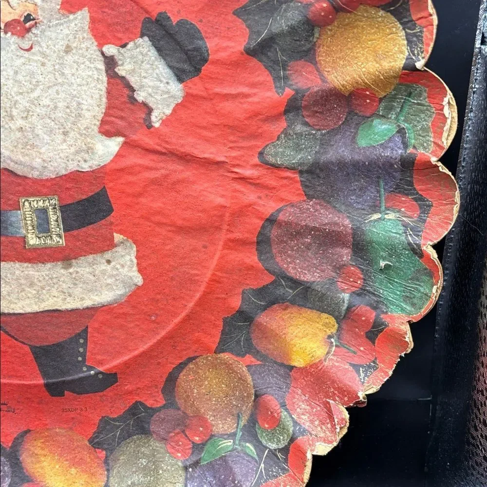 Vintage 1960’s Hallmark paper Santa Holiday Plate